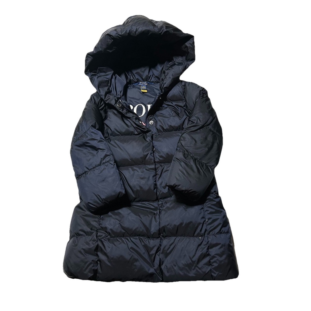 Polo Ralph Lauren Girl 4 Toddler Water-Repellant Duck Down Long Puffer Coat Navy